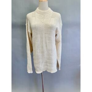 Peconic Bay Traders Beige Sweater Mens Size Medium Fisherman grandpa‎